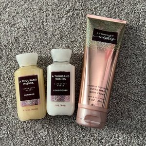 3 piece A Thousand Wishes Bath and Body Works set